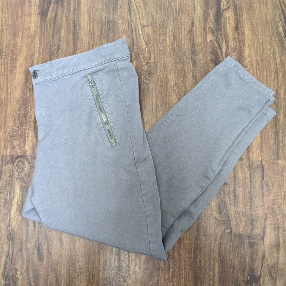 Banana Republic Sloan Skinny Slacks 8P Gray Zipper Detail Ankle Pocket